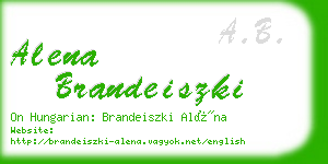 alena brandeiszki business card